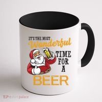 It's The Most Wonderful Time For A Beer Funny Santa Christmas Coffee Mug thumb 1