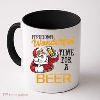 It's The Most Wonderful Time For A Beer Funny Santa Christmas Coffee Mug thumb 0