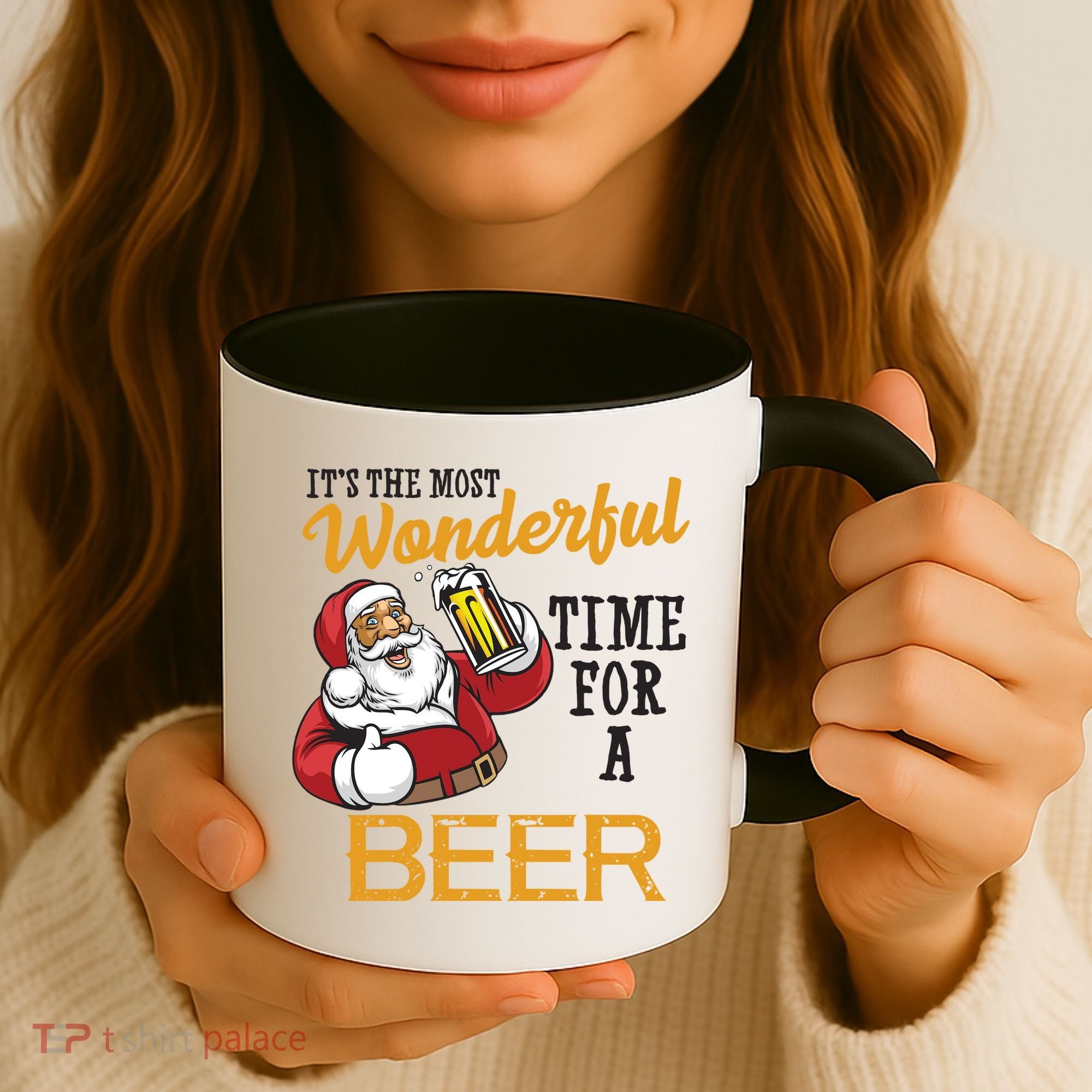 It's The Most Wonderful Time For A Beer Funny Santa Christmas Coffee Mug