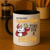 It's The Most Wonderful Time For A Beer Funny Santa Christmas Coffee Mug thumb 4