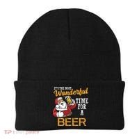 It's The Most Wonderful Time For A Beer Funny Santa Christmas Beanie thumb 0