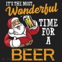 It's The Most Wonderful Time For A Beer Funny Santa Christmas Beanie thumb 2