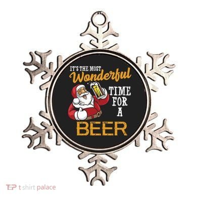 It's The Most Wonderful Time For A Beer Funny Santa Christmas Ornament