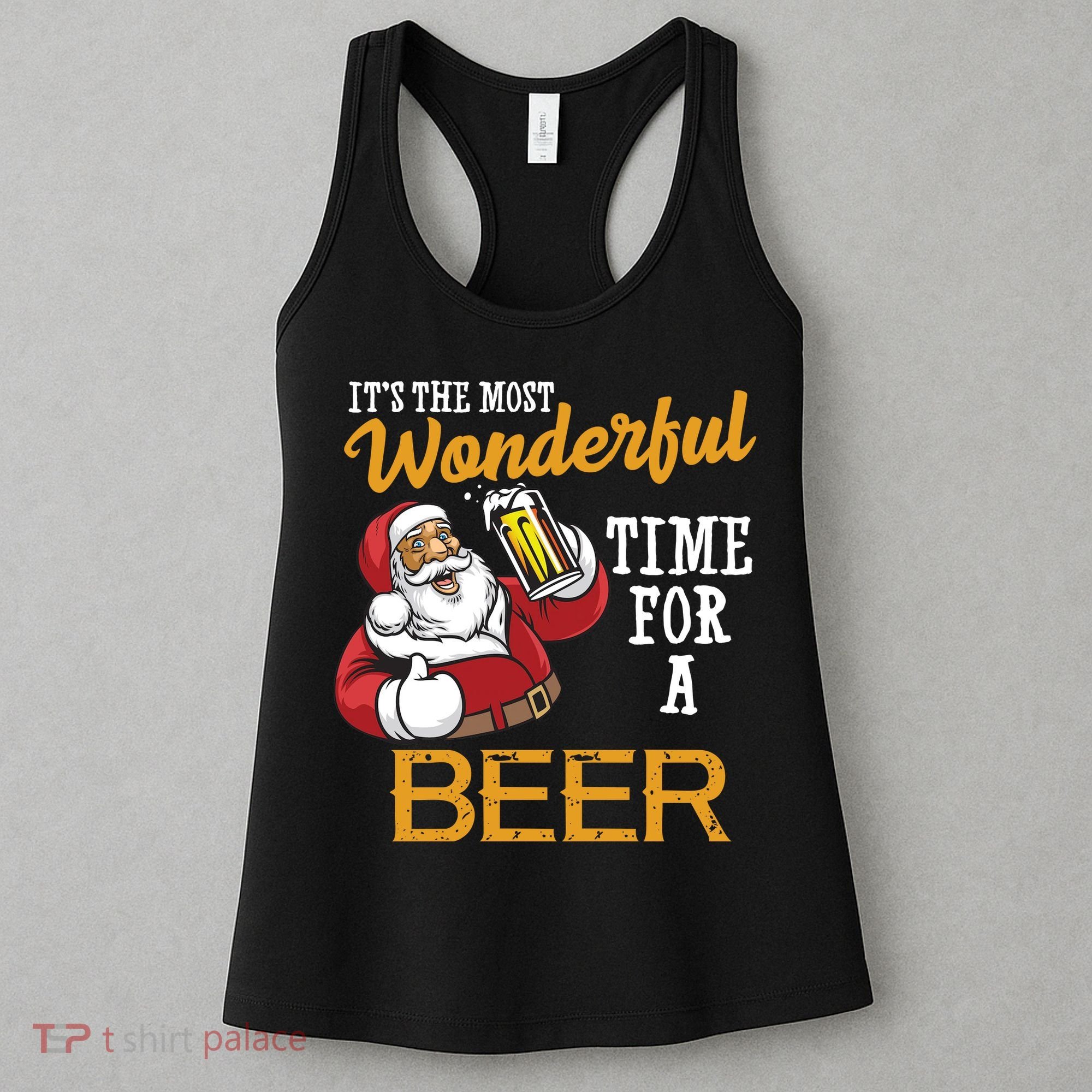 It's The Most Wonderful Time For A Beer Funny Santa Christmas Women's Tank Top