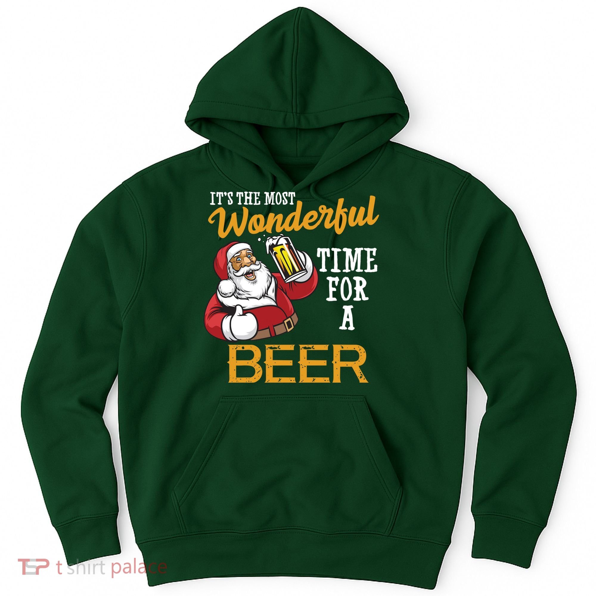 It's The Most Wonderful Time For A Beer Funny Santa Christmas Hoodie
