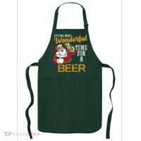 It's The Most Wonderful Time For A Beer Funny Santa Christmas Apron thumb 0