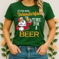 It's The Most Wonderful Time For A Beer Funny Santa Christmas Women's T-Shirt thumb 2