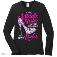 I'm The Middle Sister I Am Reason We Have Rules Sister Women's Long Sleeve Shirt thumb 0