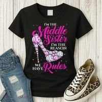 I'm The Middle Sister I Am Reason We Have Rules Sister Women's T-Shirt thumb 3