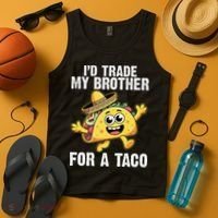 Id Trade My Brother For A Taco Funny Taco Cinco De Mayo Tank Top thumb 4