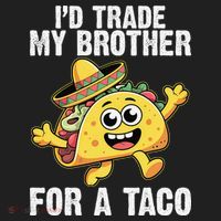 Id Trade My Brother For A Taco Funny Taco Cinco De Mayo Golf Towel thumb 3