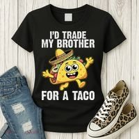 Id Trade My Brother For A Taco Funny Taco Cinco De Mayo Women's T-Shirt thumb 3