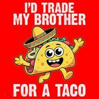 Id Trade My Brother For A Taco Funny Taco Cinco De Mayo Santa Hat thumb 1