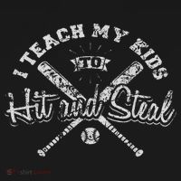 I Teach My To Hit And Steal Funny Baseball Vintage T-Shirt thumb 7