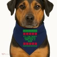 Its The Most Wonderful Time For A Beer Christmas USA-Made Doggie Bandana thumb 1