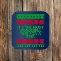 Its The Most Wonderful Time For A Beer Christmas Coaster thumb 0