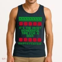 Its The Most Wonderful Time For A Beer Christmas Tank Top thumb 3