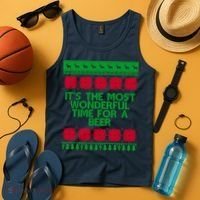 Its The Most Wonderful Time For A Beer Christmas Tank Top thumb 4
