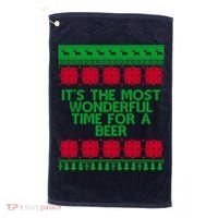 Its The Most Wonderful Time For A Beer Christmas Golf Towel thumb 0