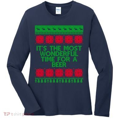 Its The Most Wonderful Time For A Beer Christmas Women's Long Sleeve Shirt