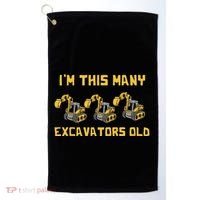Im This Many Excavators Old 3rd Birthday Golf Towel thumb 0