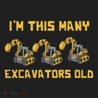 Im This Many Excavators Old 3rd Birthday Golf Towel thumb 3