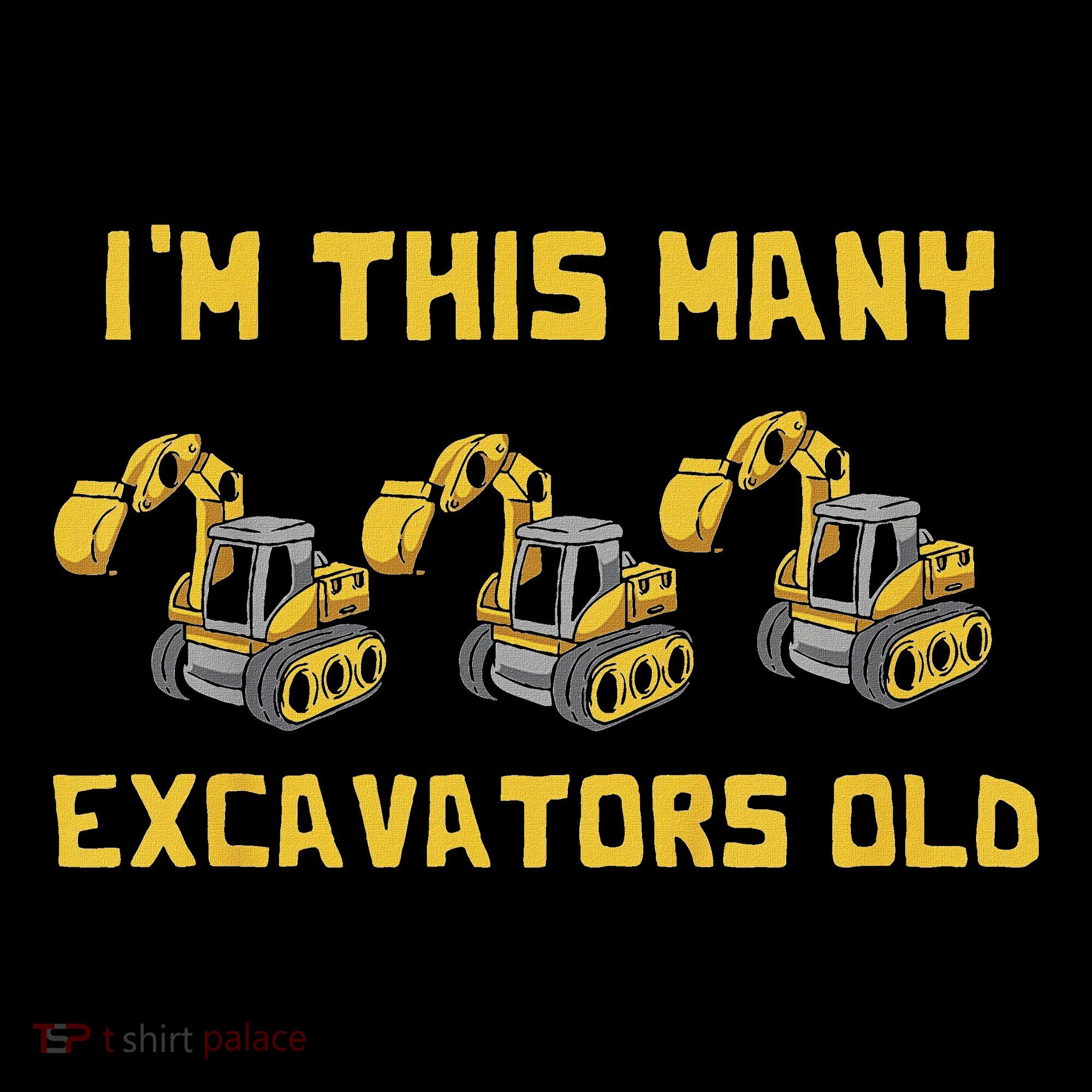 Im This Many Excavators Old 3rd Birthday Kids Sweatshirt