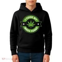 I Took My Meds Today Marijuana Funny Weed Cannabis Sayings Kids Hoodie thumb 4