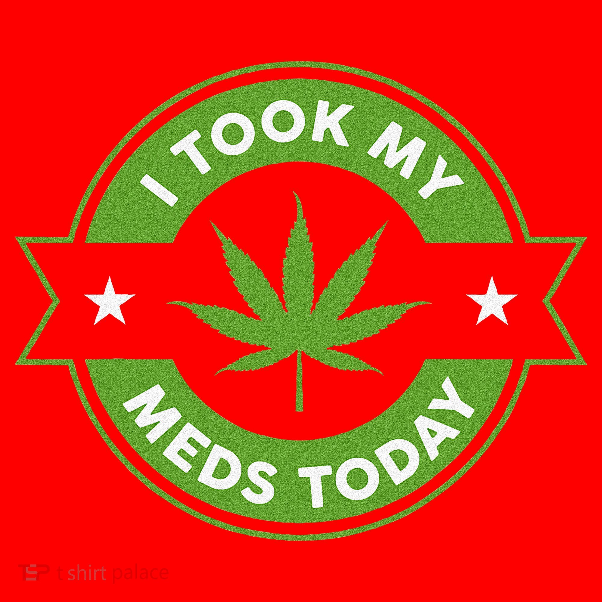 I Took My Meds Today Marijuana Funny Weed Cannabis Sayings Santa Hat