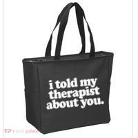I Told My Therapist About You Funny Tote Bag thumb 2