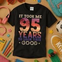 It Took Me 95 Years Old To Look This Good 1927 95th Birthday Kids T-Shirt thumb 3