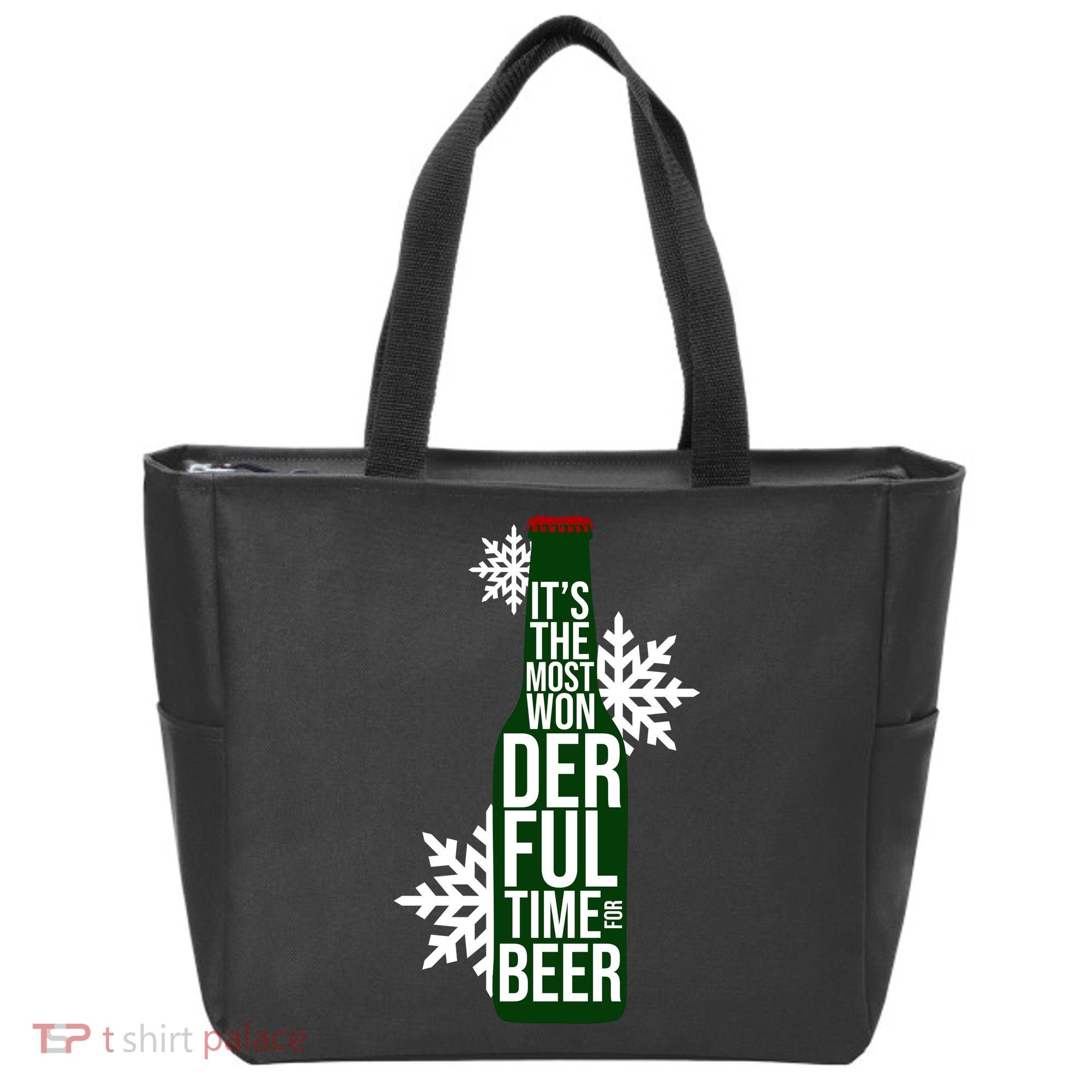 It's The Most Wonderful Time For Beer Funny Christmas Tote Bag