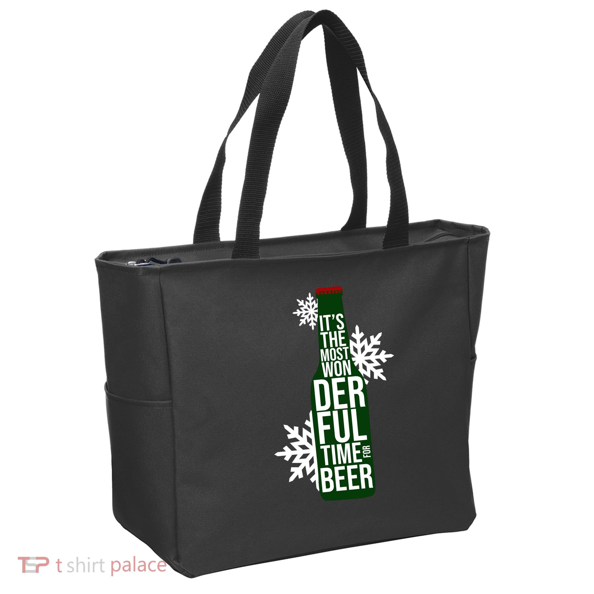 It's The Most Wonderful Time For Beer Funny Christmas Tote Bag