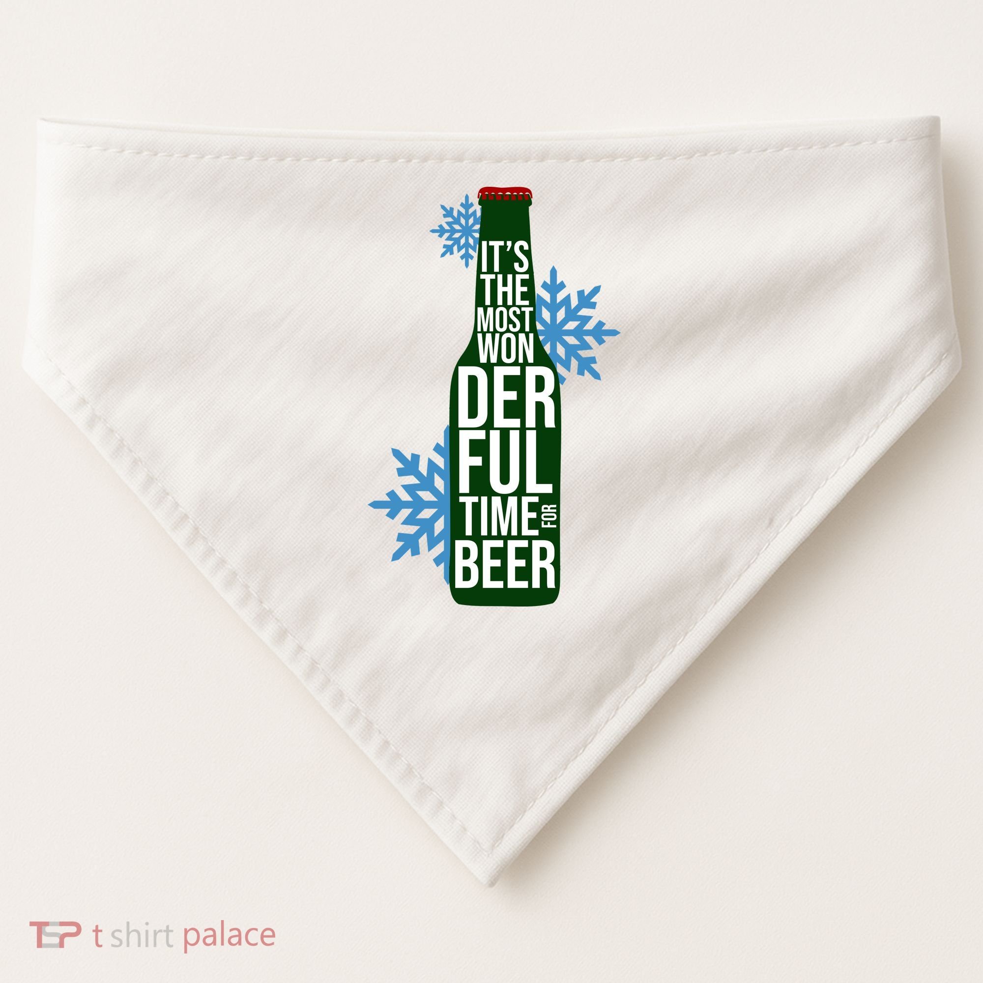 It's The Most Wonderful Time For Beer Funny Christmas USA-Made Doggie Bandana