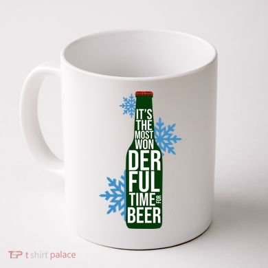 It's The Most Wonderful Time For Beer Funny Christmas Coffee Mug