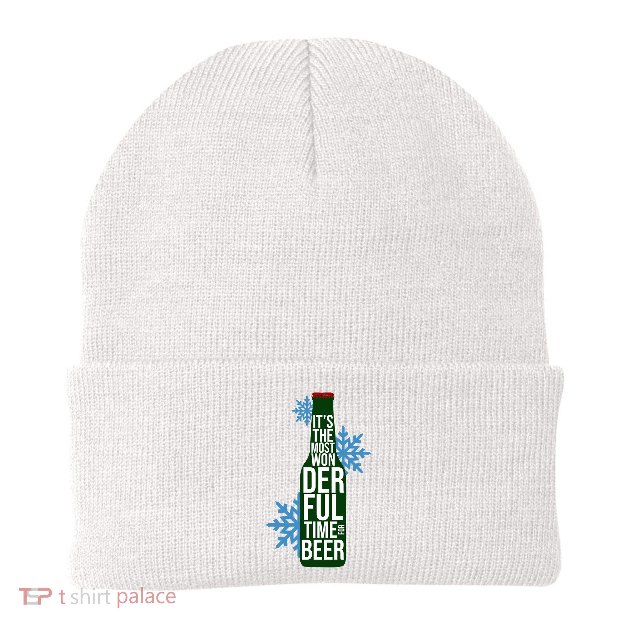 It's The Most Wonderful Time For Beer Funny Christmas Beanie