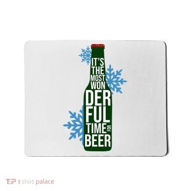 It's The Most Wonderful Time For Beer Funny Christmas Mousepad