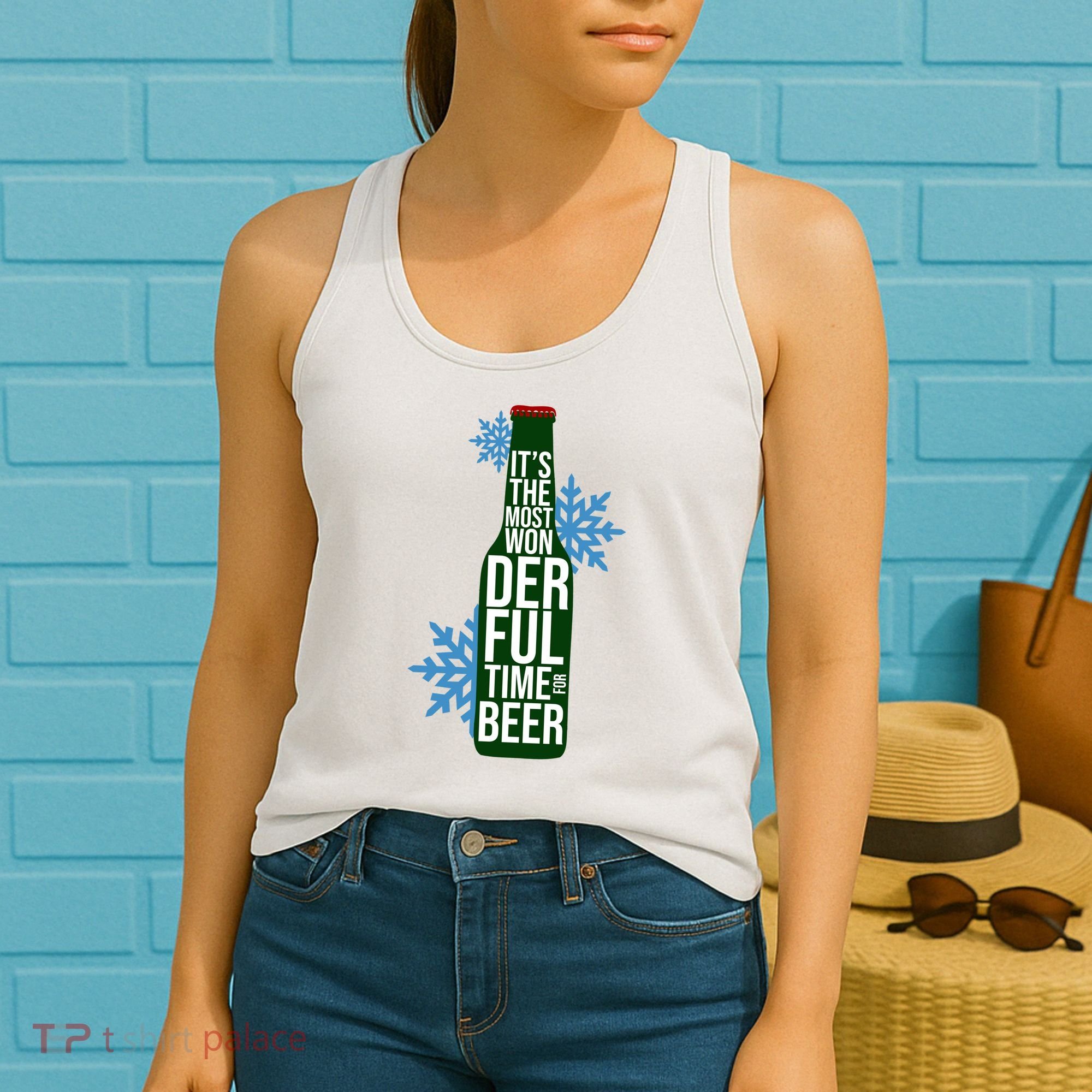 It's The Most Wonderful Time For Beer Funny Christmas Women's Tank Top