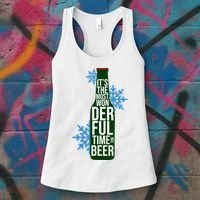 It's The Most Wonderful Time For Beer Funny Christmas Women's Tank Top thumb 3
