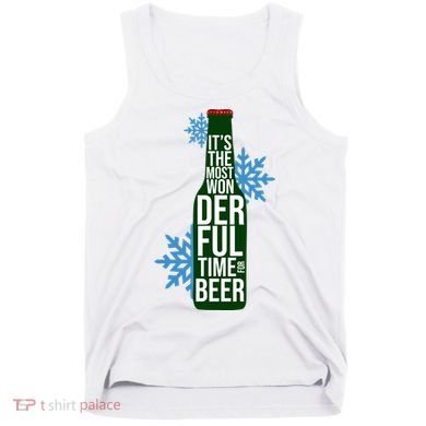 It's The Most Wonderful Time For Beer Funny Christmas Tank Top
