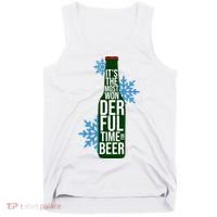 It's The Most Wonderful Time For Beer Funny Christmas Tank Top thumb 0