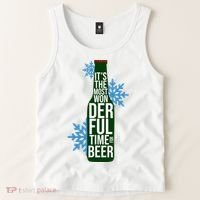 It's The Most Wonderful Time For Beer Funny Christmas Tank Top thumb 2