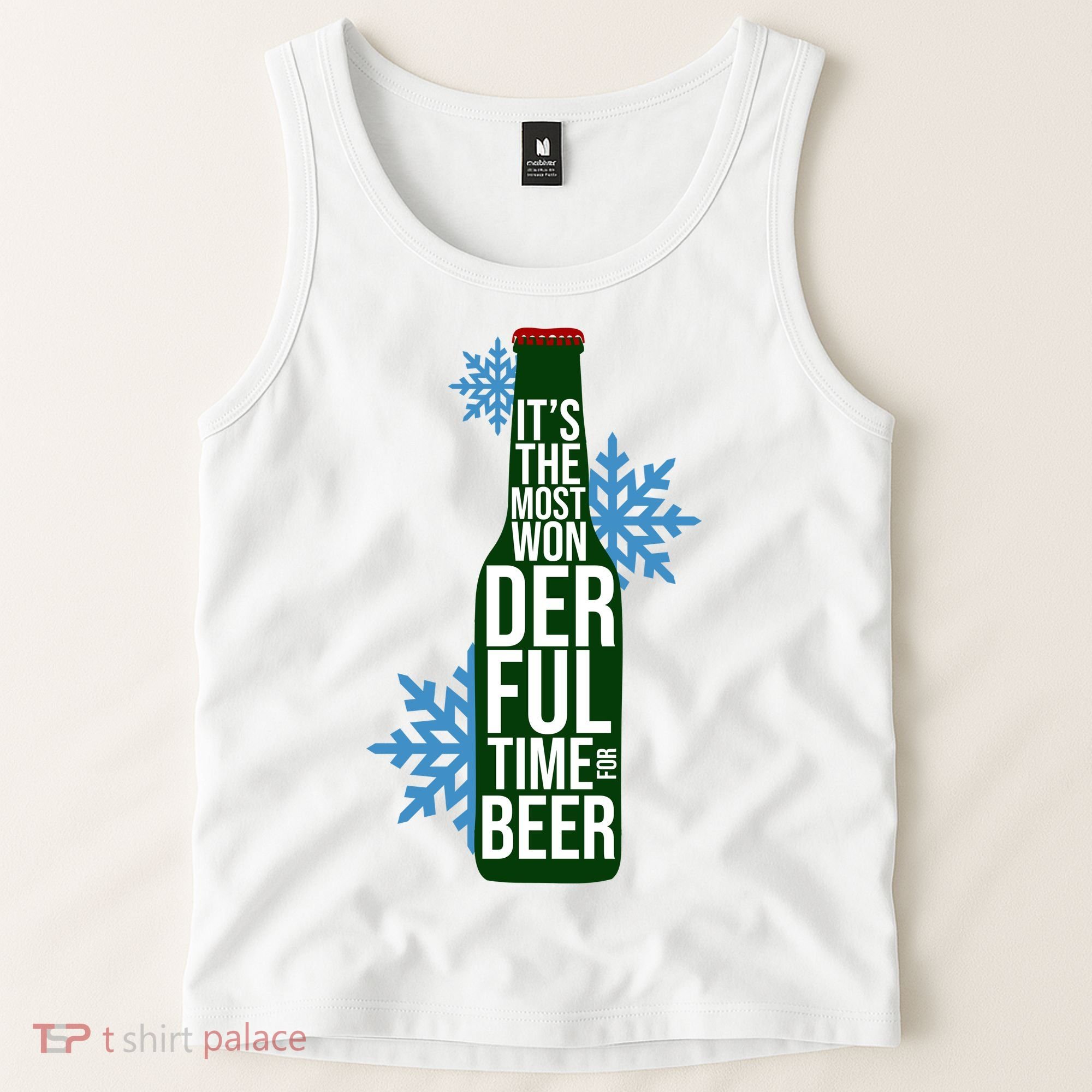 It's The Most Wonderful Time For Beer Funny Christmas Tank Top