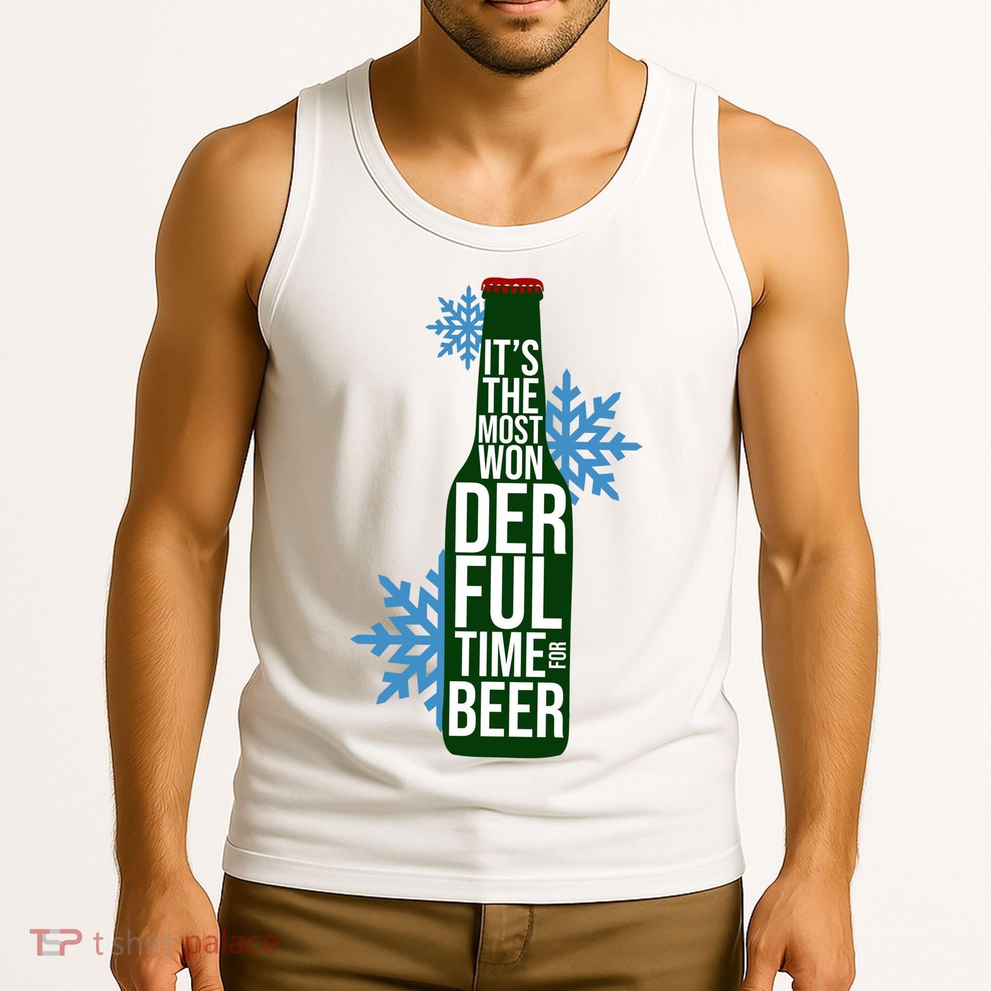 It's The Most Wonderful Time For Beer Funny Christmas Tank Top