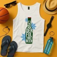 It's The Most Wonderful Time For Beer Funny Christmas Tank Top thumb 4