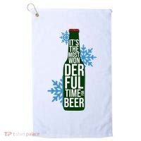 It's The Most Wonderful Time For Beer Funny Christmas Golf Towel thumb 0