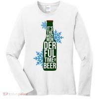 It's The Most Wonderful Time For Beer Funny Christmas Women's Long Sleeve Shirt thumb 0