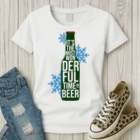It's The Most Wonderful Time For Beer Funny Christmas Women's T-Shirt thumb 3