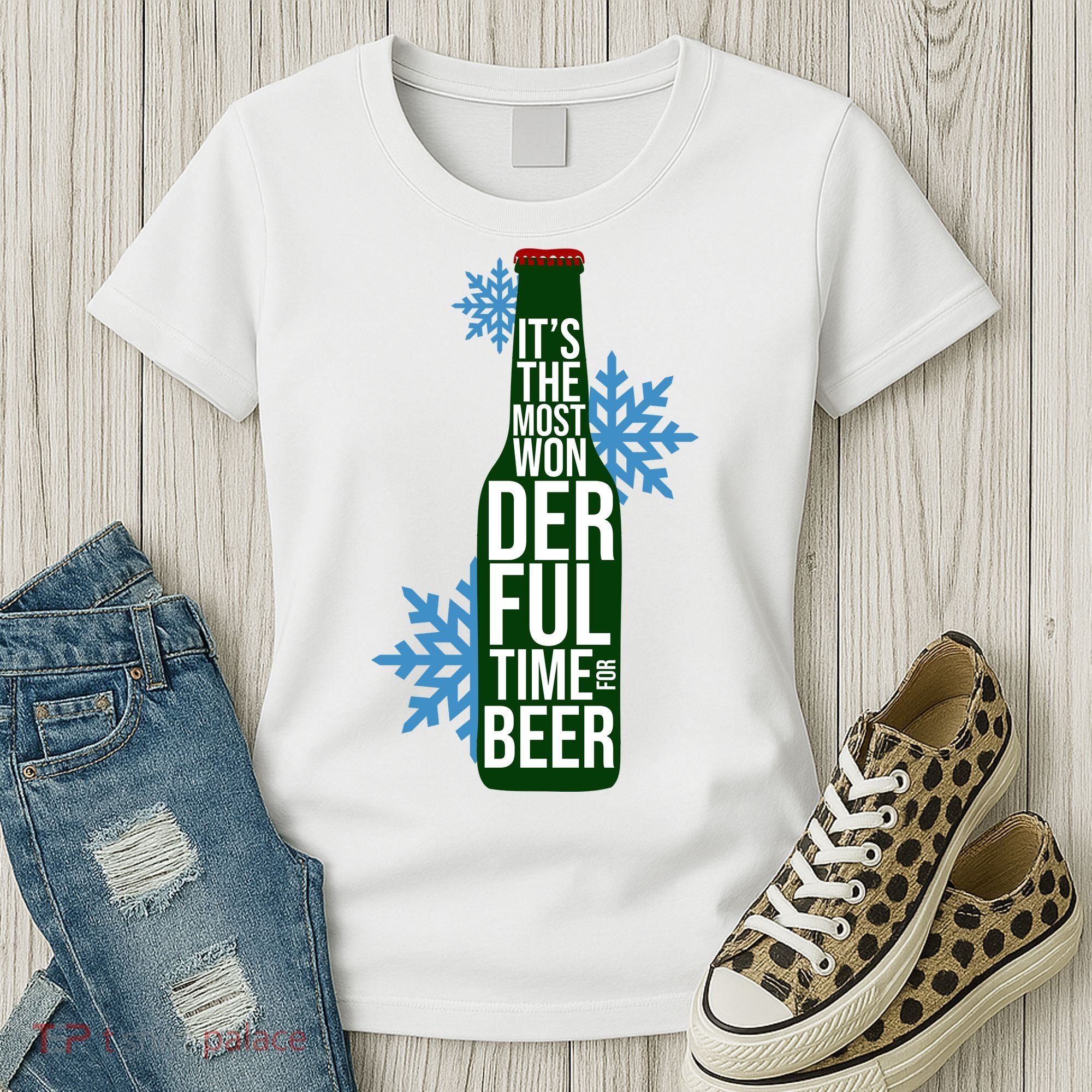 It's The Most Wonderful Time For Beer Funny Christmas Women's T-Shirt