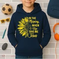 In The Morning When I Rise Give Me Jesus Kids Hoodie thumb 2